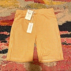 NWT Boutique Yellow Plaid Biker Shorts Size Medium